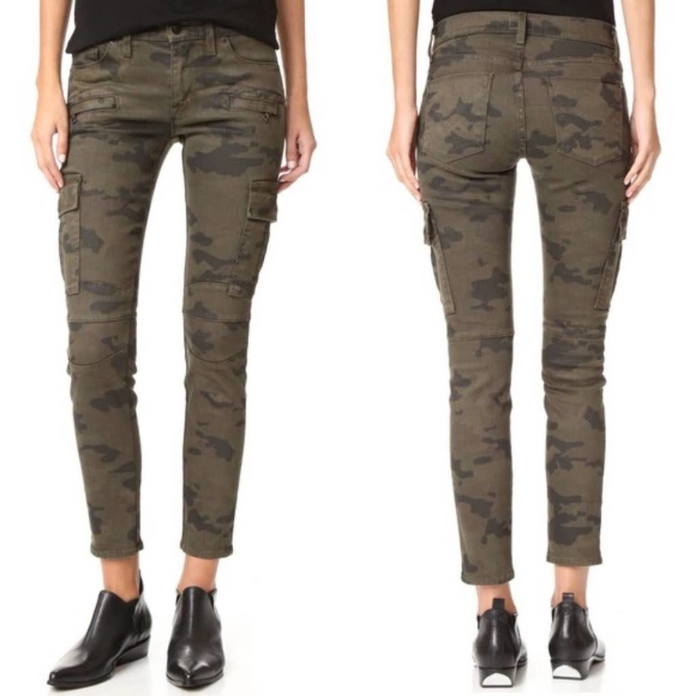 Hudson Colby Moto Skinny Cargo Jeans Rustic Camo Print